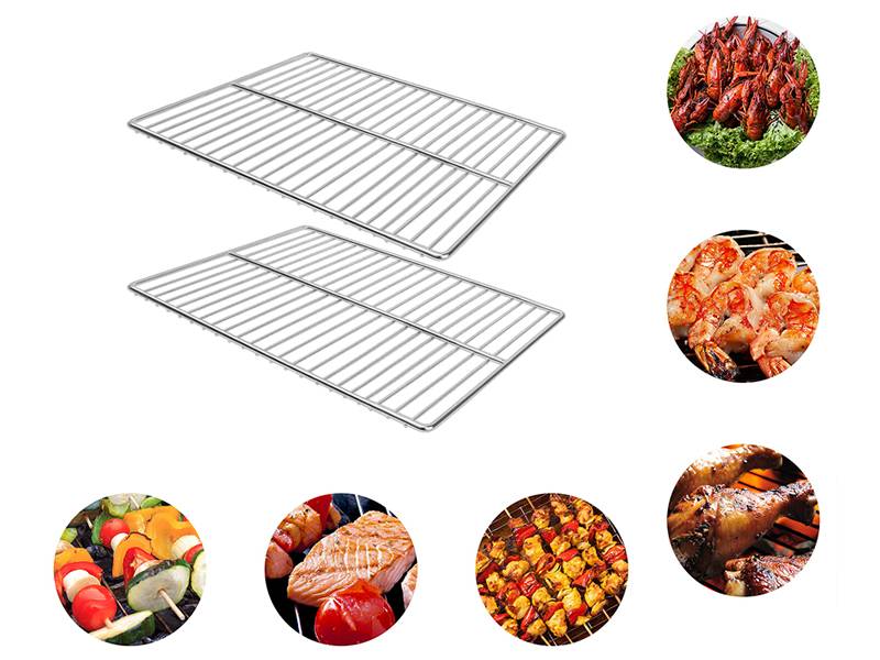 Barbecue grill mesh and food that can be grilled
