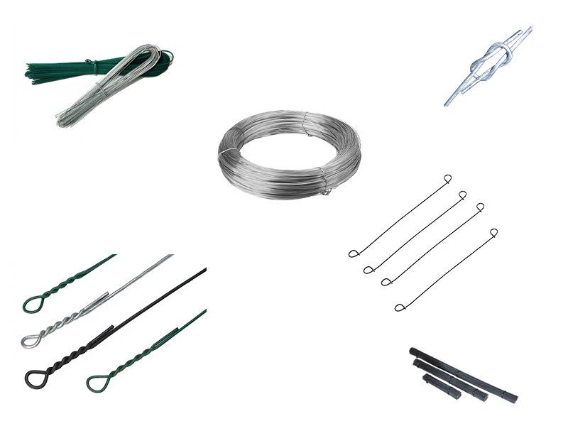 Various types and materials of binding wire