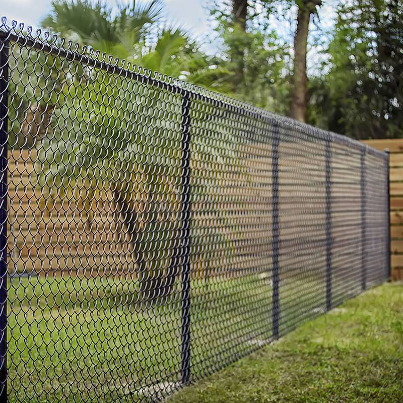 Black PVC chain link fence for garden Security