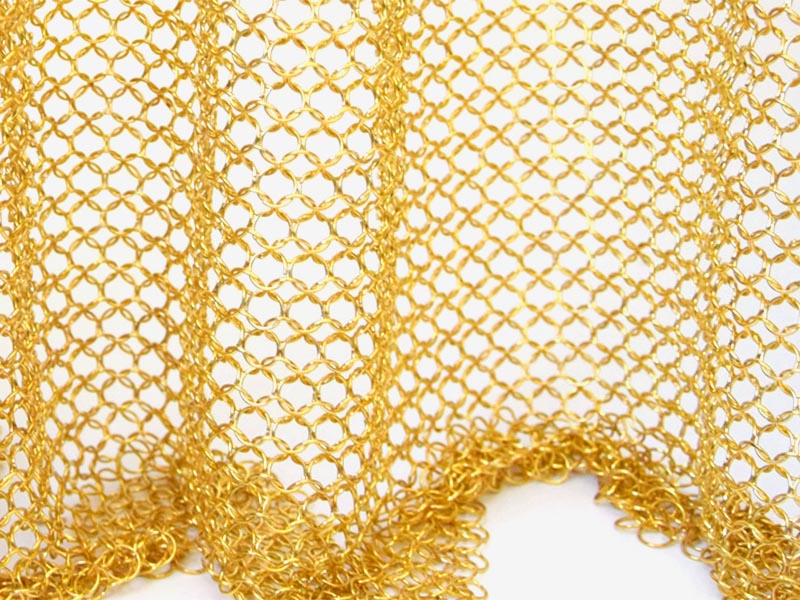 Gold color chainmail curtain