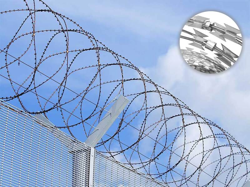 Concertina wire Install on anti-climb fence