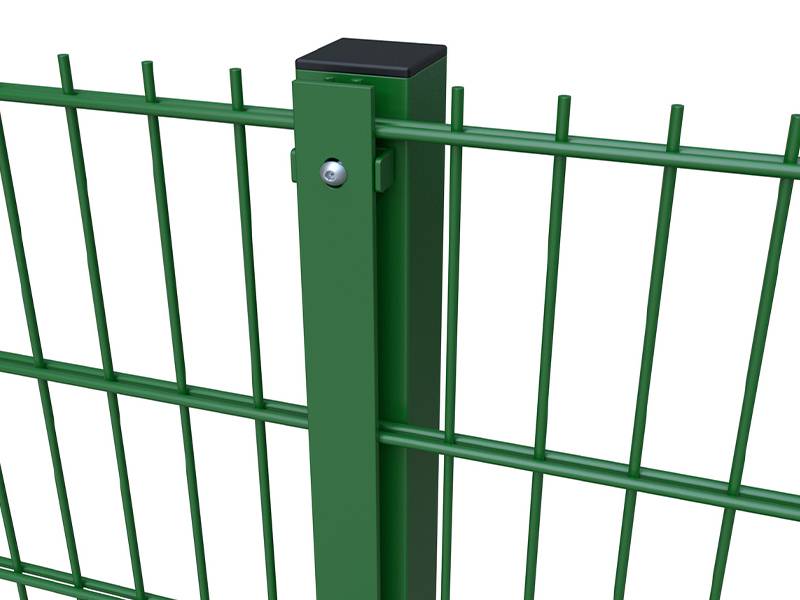 Green PVC double wire fence