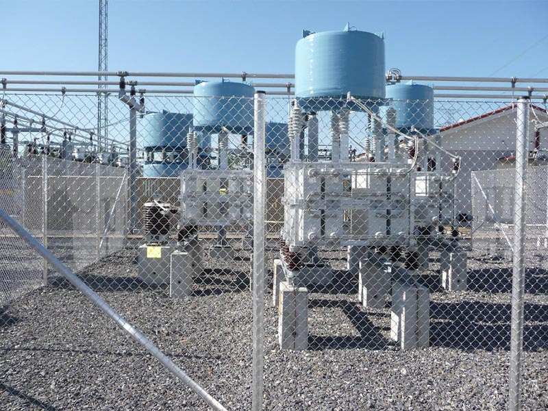 Electric security chain link fence for suburb transformer safety protection