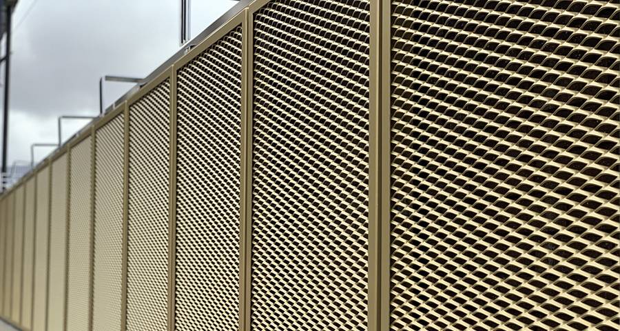 Golden expanded metal safety fence is used in government agencies
