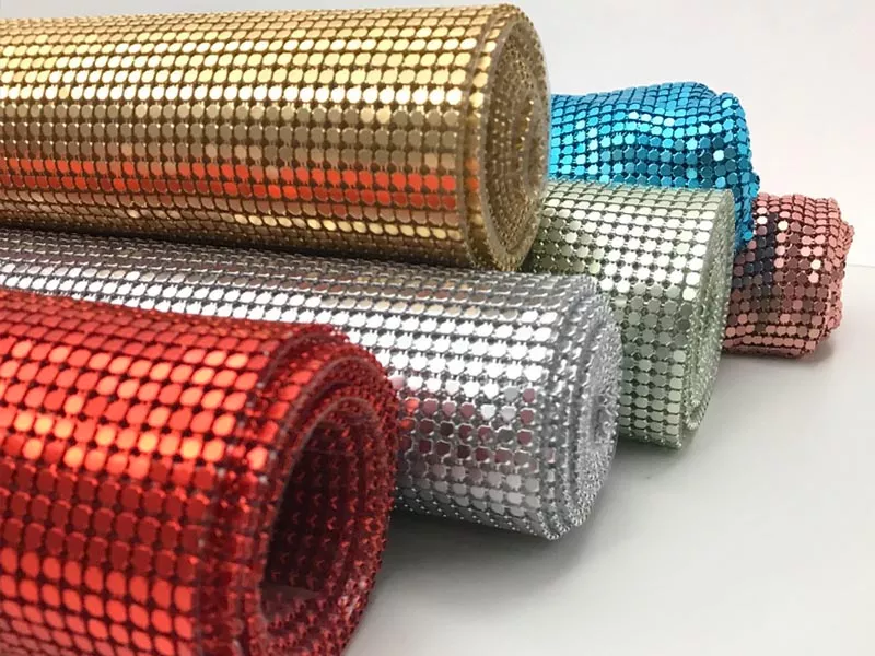 6 rolls of metal fabric mesh in different colors