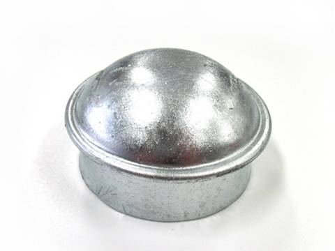 A metallic semicircle shape post cap.