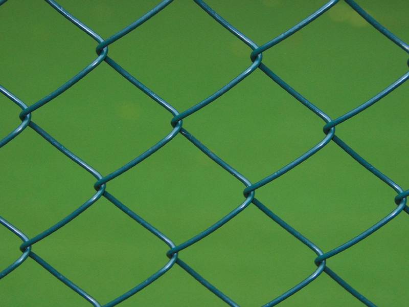 Dark green PVC chain link fence