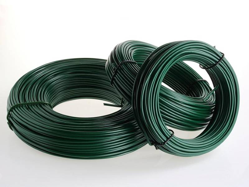Three coils dark green PVC wire