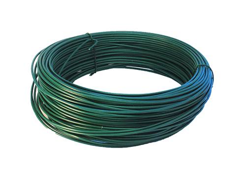 A roll of green pvc coating tension wire.