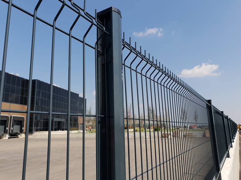 PVC welded wire fence installed around the factory
